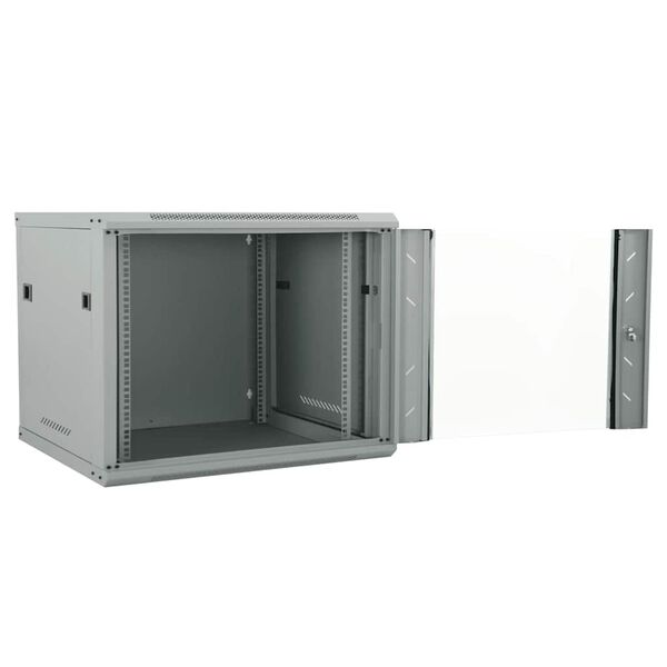 vidaXL Network Cabinet with Storage Grey 60 x 60 x 50 cm Steel