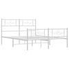 vidaXL Metal Bed Frame without Mattress with Footboard White 140x200cm