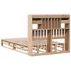vidaXL Bookcase Bed without Mattress 135x190 cm Double Solid Wood Pine