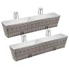 vidaXL Balcony Raised Bed | Set of 2 | Grey | PE Rattan, Metal, Zinc