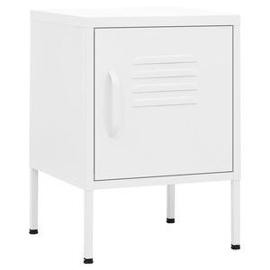 vidaXL Nightstand White 35x35x51 cm Steel