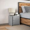 vidaXL Bedside Cabinet with LED Lights Grey Sonoma Engineered Wood