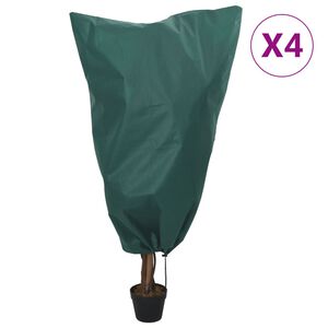 vidaXL Plant Fleece Covers with Drawstring 4 pcs 70 g/m&sup2; 0.8x0.8 m