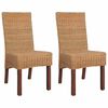 vidaXL Dining Chairs 2 pcs Brown Natural Rattan