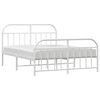 vidaXL Metal Bed Frame without Mattress with Footboard White 183x213cm