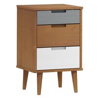 vidaXL Bedside Cabinet MOLDE Brown 40x35x65 cm Solid Wood Pine