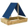 vidaXL Sandpit | Natural wood, Blue | Treated pinewood, Polyester (100%)