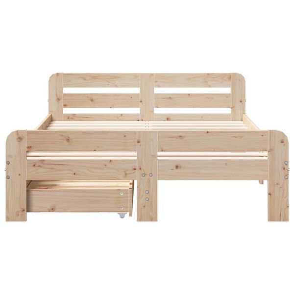 vidaXL Bed frame without Mattress 135x190 cm Double Solid Wood Pine