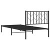 vidaXL Metal Bed Frame without Mattress with Headboard Black 90x200cm