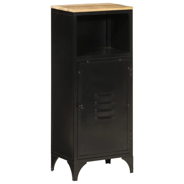 vidaXL Bathroom Cabinet 40x27x90 cm Iron and Solid Wood Mango