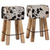 vidaXL Bar Stool 2 pcs Black and White 44 x 33 x 74 cm Real Leather