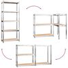 vidaXL 5-Layer Shelves 4 pcs Silver Steel&Engineered Wood