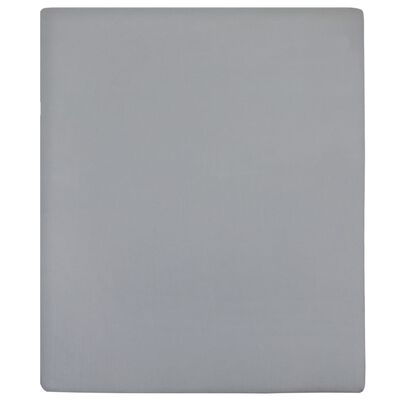 vidaXL Jersey Fitted Sheets 2 pcs Grey 140x200 cm Cotton