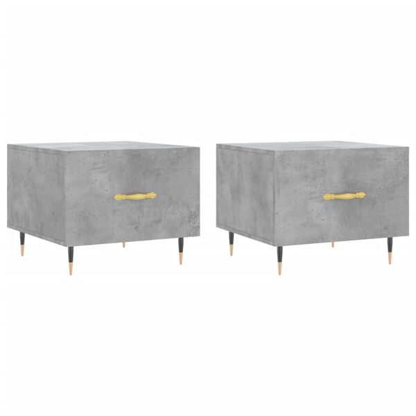 vidaXL Coffee Tables 2 pcs Concrete Grey 50x50x40 cm Engineered Wood