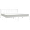 vidaXL Metal Bed Frame without Mattress with Headboard White 200x200cm