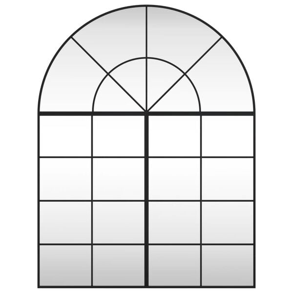 vidaXL Wall Mirror Black 100x130 cm Arch Iron