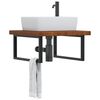 vidaXL Basin Shelf Wall Mounted Steel and Solid Wood Oak
