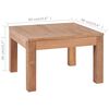 vidaXL Coffee Table Solid Teak Wood with Natural Finish 60x60x40 cm
