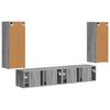 vidaXL TV Wall Cabinet Set 4 pcs Grey Sonoma Engineered Wood