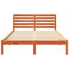 vidaXL Bed Frame with Headboard Wax Brown 120 x 190 cm Solid Pine Wood