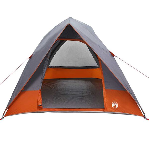 vidaXL Camping Tent Grey and Orange 320 x 275 x 190 cm Taffeta