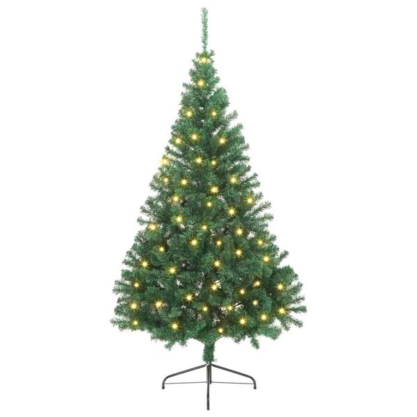 vidaXL Artificial Pre-lit Christmas Tree Green 240 cm PVC
