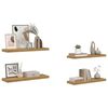 vidaXL Wall Shelf 4 pcs Brown 90 x 23.5 x 4 cm Engineered Wood