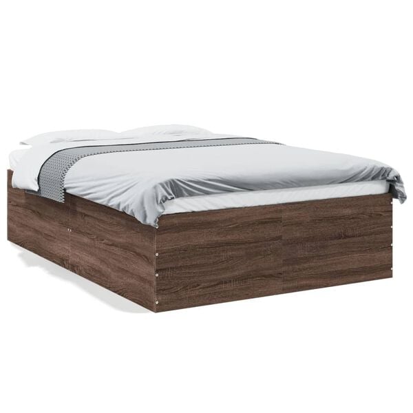 vidaXL Bed Frame without Mattress Brown Oak 120x190 cm Small Double