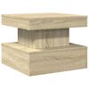 vidaXL Coffee Table with LED Lights Sonoma Oak 50x50x40 cm