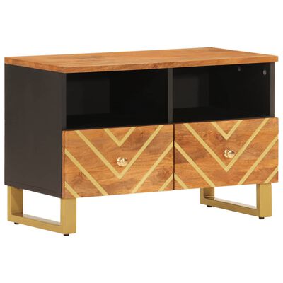 vidaXL TV Cabinet Brown and Black 70x33.5x46 cm Solid Wood Mango