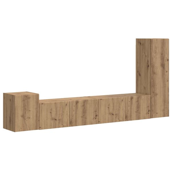 vidaXL TV Cabinet Set Wall-mounted 3 pcs Artisan Oak Engineered Wood