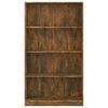 vidaXL 4-Tier Book Cabinet Smoked Oak 80x24x142 cm Engineered Wood
