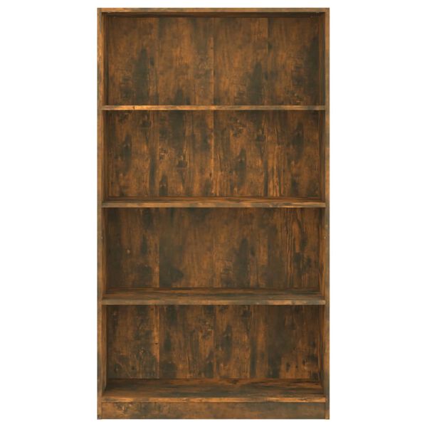 vidaXL 4-Tier Book Cabinet Smoked Oak 80x24x142 cm Engineered Wood