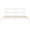 vidaXL Bed Frame without Mattress White Super King Size Solid Wood Pine