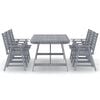 vidaXL 7 Piece Garden Dining Set Grey Solid Acacia Wood