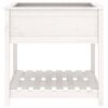 vidaXL Planter with Shelf White 82.5x82.5x81 cm Solid Wood Pine