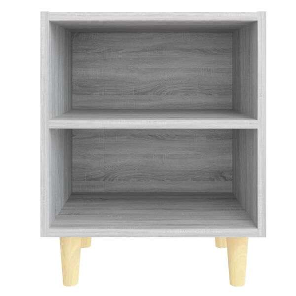 vidaXL Bed Cabinet with Solid Wood Legs Grey Sonoma 40x30x50 cm