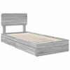 vidaXL Storage Bed Grey Sonoma 100 x 200 cm Engineered Wood