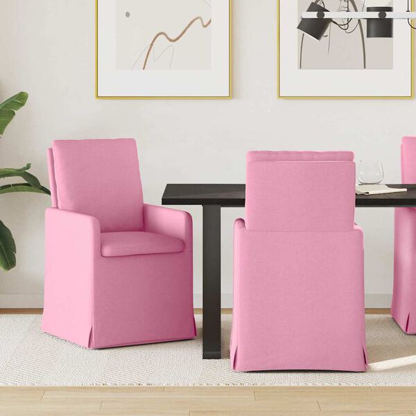 vidaXL Dining Chairs 2 pcs Pink 57 x 67 x 98 cm Fabric