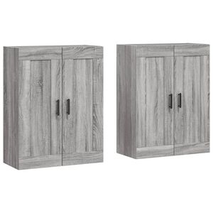 vidaXL Wall Mounted Cabinets 2 pcs Grey Sonoma Engineered Wood