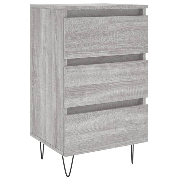vidaXL Bedside Cabinet Grey Sonoma 40x35x69 cm Engineered Wood