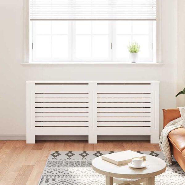 vidaXL Radiator Cover White 172x19x81.5 cm MDF