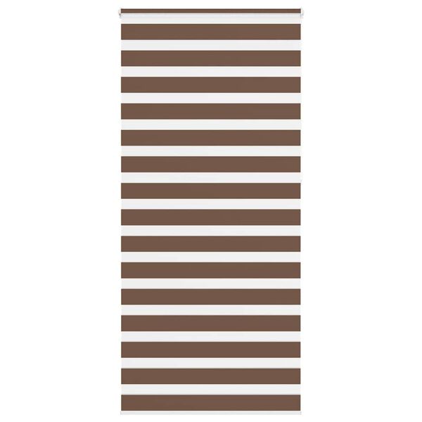 vidaXL Zebra Blind Brown 105x230 cm Fabric Width 100.9 cm Polyester
