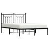 vidaXL Metal Bed Frame without Mattress with Headboard Black 140x190cm
