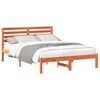 vidaXL Bed Frame with Headboard Wax Brown 120 x 200 cm Solid Pine Wood