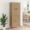 vidaXL Highboard with Drawer 2 pcs Artisan Oak Engineered Wood