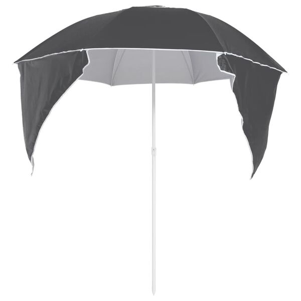 vidaXL Beach Parasol with Side Walls Anthracite 215 cm