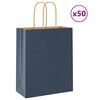 vidaXL Paper Bags 50 pcs with Handles Blue 18x8x22 cm