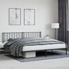 vidaXL Metal Bed Frame without Mattress with Headboard Black 200x200cm