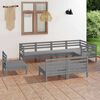vidaXL 8 Piece Garden Lounge Set Solid Wood Pine Grey